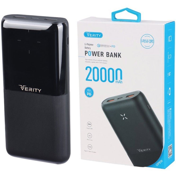 پاور بانک فست شارژ 20000 وریتی Verity V-PU150-20PD  