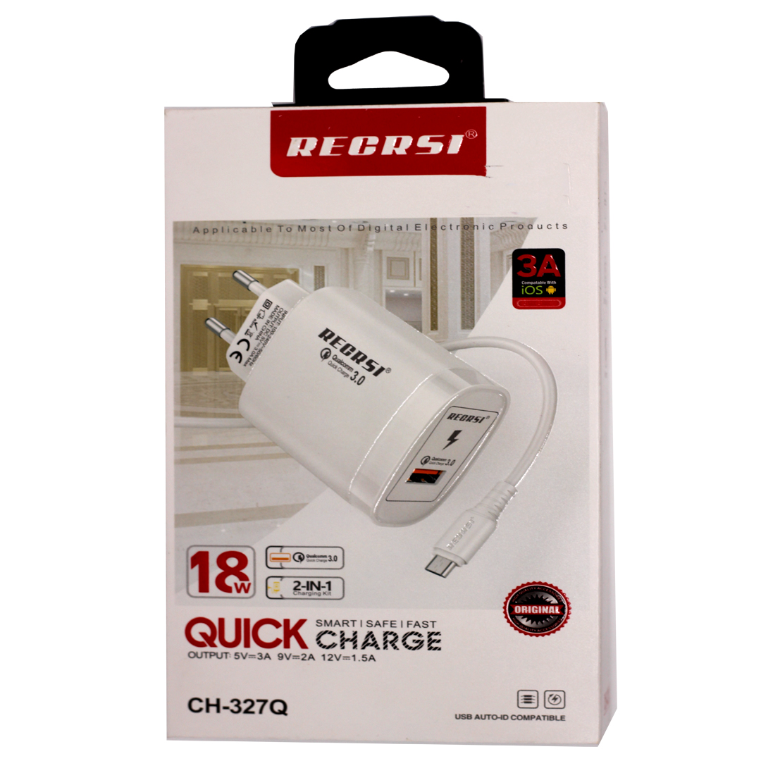 شارژر دیواری RECRSI فست مدل CH-327Q تایپ سی 18W  
