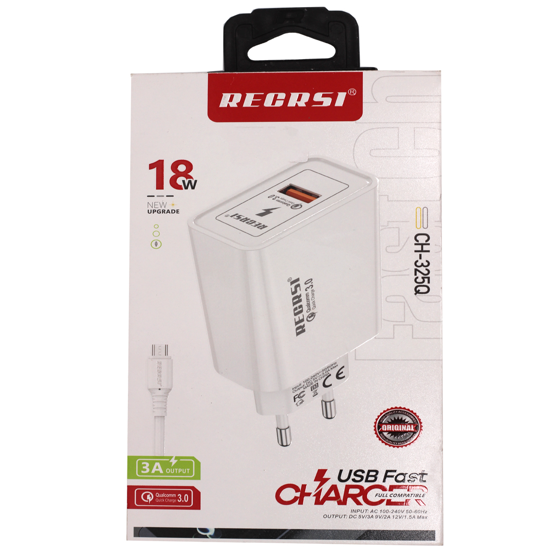 شارژر دیواری فست تایپ سی recrsi  مدل ch-325q   