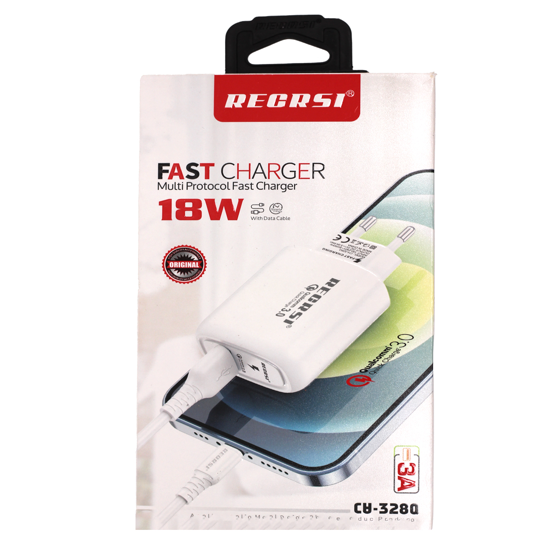 شارژر دیواریRECRSI فست مدل CH-328Q تایپ سی  