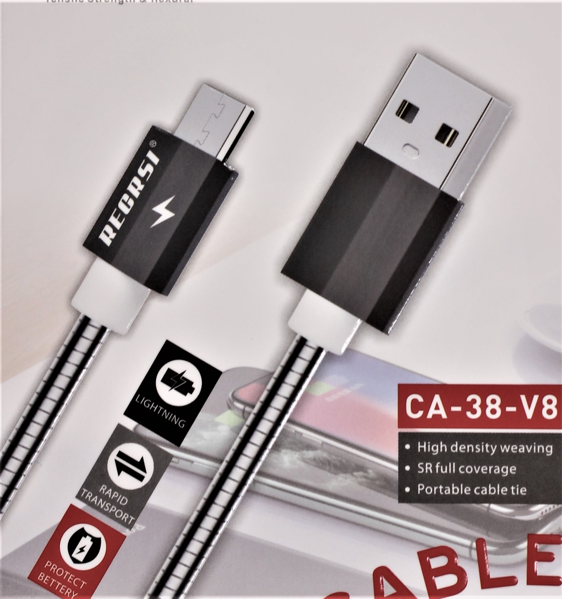 کابل شارژرفست میکرو recrsi مدل ca-38 به طول1متر  